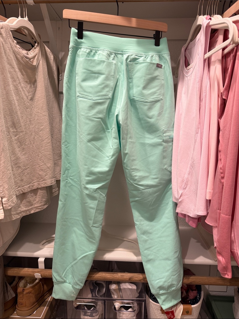 Figs Zamora Mint Drawstring Jogger Pants - Picture 2 of 3